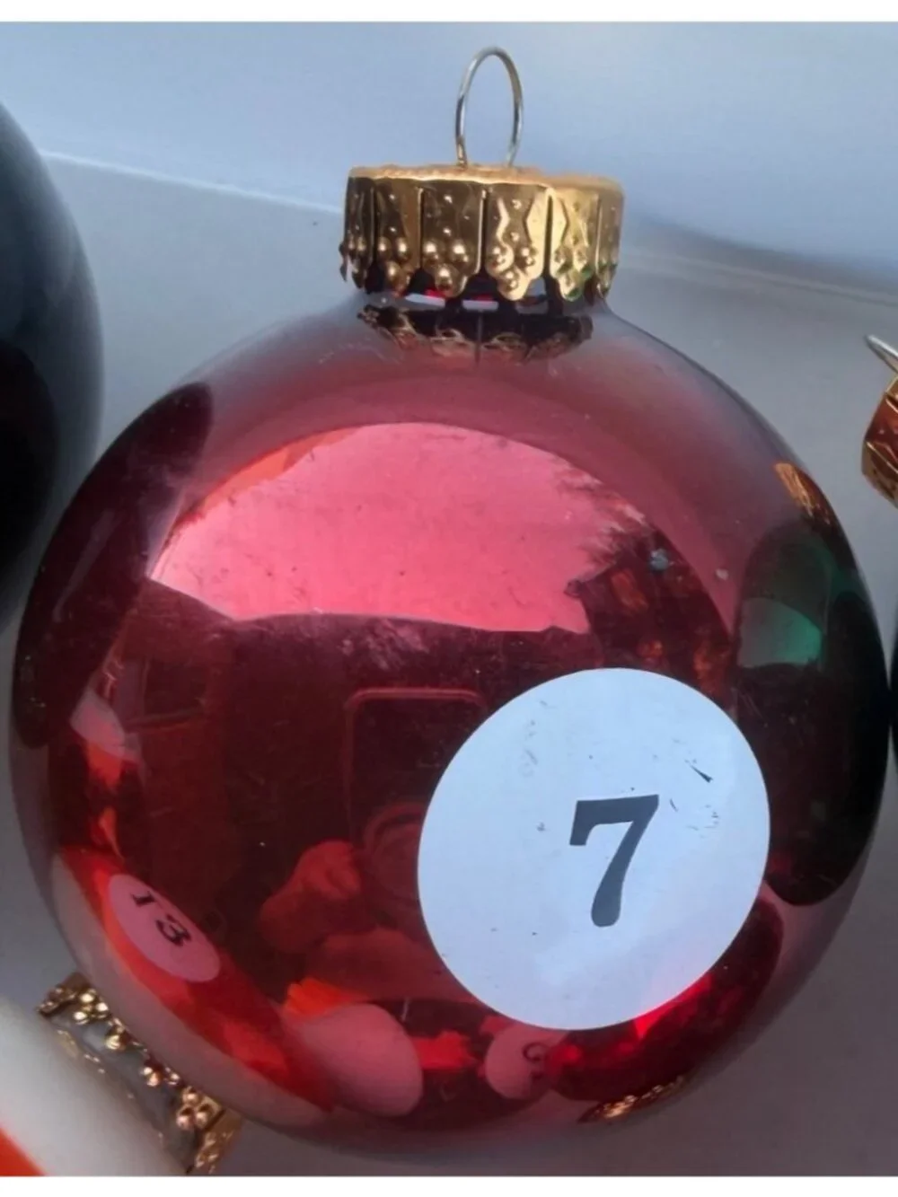 10-pc. Billiard Glossy Metallic Christmas Ball Ornaments 2.5/3.25